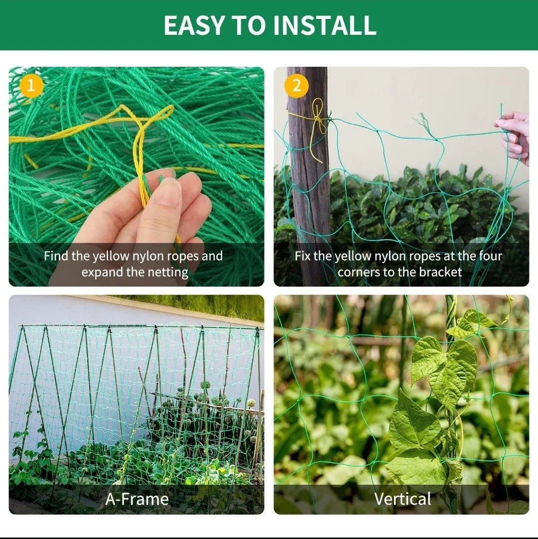 Plant Trellis Pergolas, Heavy - Duty Polyester Grow Net, Garden Trellis Netting With Square Mesh For Climbing Plants, Vegetables, - Acyl.shop
