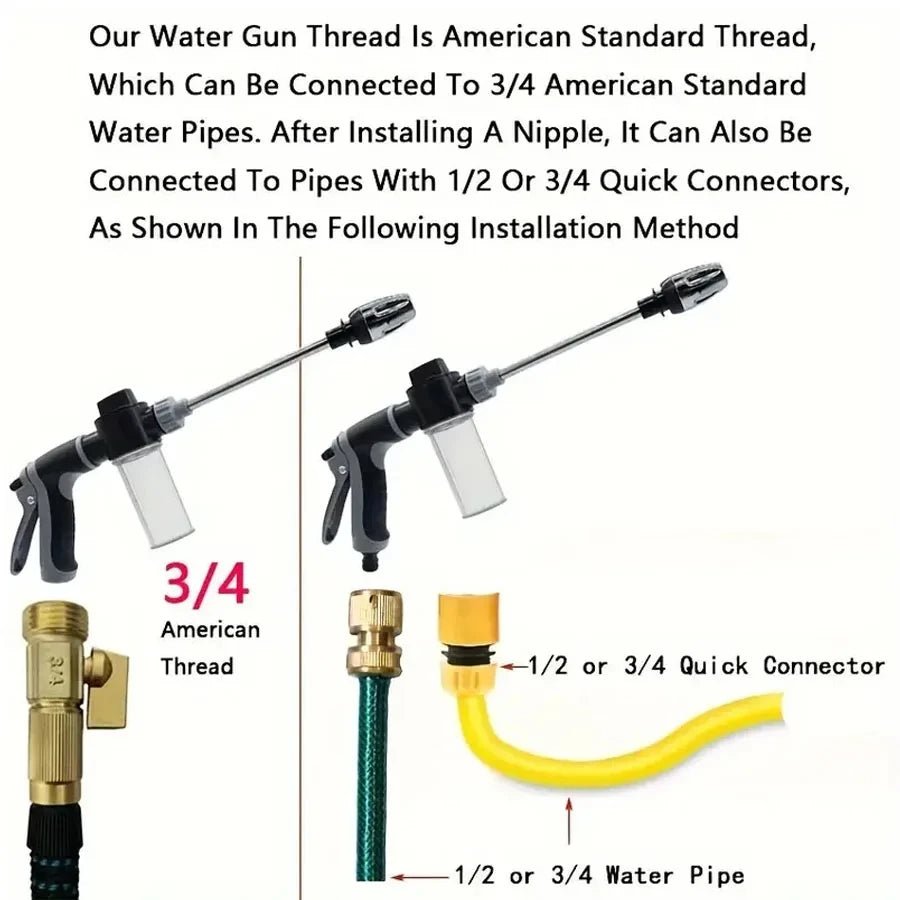 High Pressure Car Wash Water Gun Garden Water Pipe Nozzle, Multifunctional Watering Tool, Powerful Cleaning For Cars and Gardens - Acyl.shop